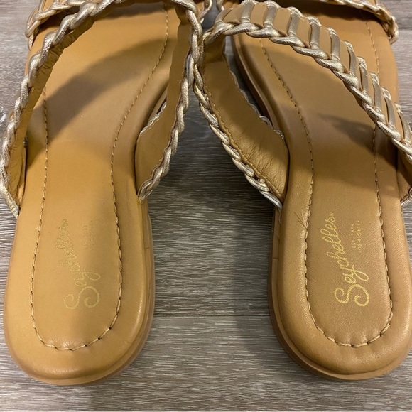 Seychelles | Meantime Slides in Vacchetta/Platinum Metallic Leather Size 9 NEW - Picture 5 of 11